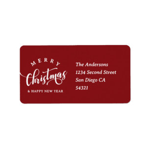 Eenvoudig Kerstmis Calligrafie Schrift Rood Etiket