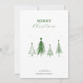 Eenvoudig Kerstmis dennenboom patroon verticaal Feestdagenkaart (Voorkant)