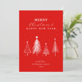 Eenvoudig Kerstmis dennenboom patroon verticaal Feestdagenkaart (Staand voorkant)