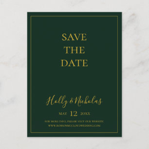 Eenvoudig Kerstmis   Groene "Save The Date" ansich Uitnodiging Briefkaart