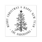 Eenvoudig Kerstmis Rond Retouradres Zelfinktende Stempel (Design)