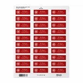 Eenvoudig kerstmodern Ornament rood adres Etiket (Full Sheet)