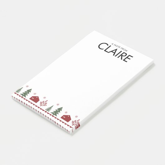 Eenvoudig Kerstontwerp Aangepaste Post-it® Notitie Notes (Schuin)