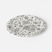 Eenvoudig kerstontwerp op een papieren Bord (Gekanteld)