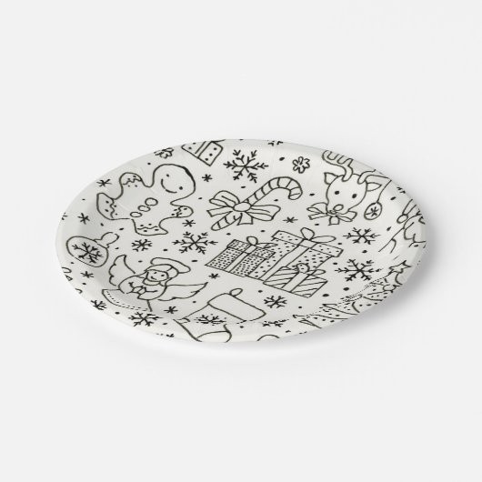 Eenvoudig kerstontwerp op een papieren Bord (Gekanteld)