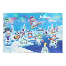 Eenvoudig kerstontwerp voor kinderen kussensloop