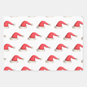 Eenvoudig Kerstpatroon Candy Cane Santa Hat Gift Inpakpapier Vel (Voorkant 2)