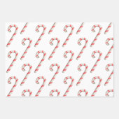 Eenvoudig Kerstpatroon Candy Cane Santa Hat Gift Inpakpapier Vel (Voorkant)