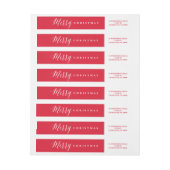 Eenvoudig kerstrood en wit script (Vel)