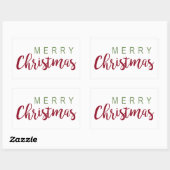 Eenvoudig kerstrood met rood en feestelijk rechthoekige sticker (Vel)