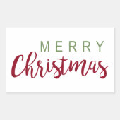 Eenvoudig kerstrood met rood en feestelijk rechthoekige sticker (Voorkant)