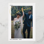 Eenvoudig kerstscript bruiloft foto folie feestdagenkaart (Voorkant)