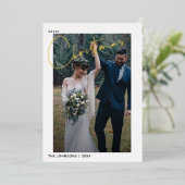 Eenvoudig kerstscript bruiloft foto folie feestdagenkaart (Staand Voorkant)