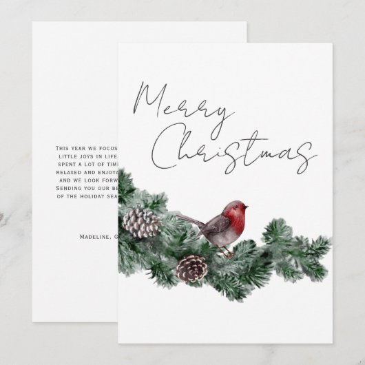 Eenvoudig kerstscript feestdag Kaart (Voorkant / Achterkant)