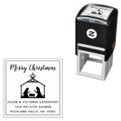 Eenvoudig kerstterugzendadres voor religieuze fees zelfinktende stempel (In situ)