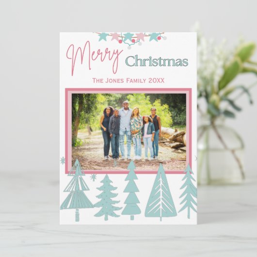 Eenvoudig kerstWenskaart Feestdagenkaart (Staand voorkant)