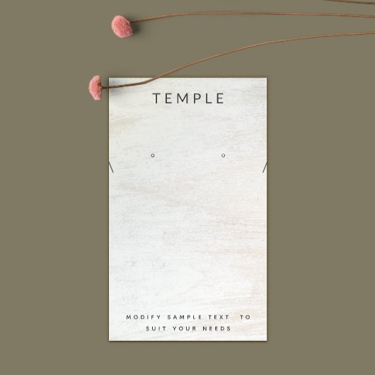 Eenvoudig Ketting met wit hout Visitekaartje