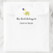 Eenvoudig kind en Baby Bookplate met olifant Ronde Sticker (Tas)