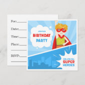 Eenvoudig Kind vult de blanco superheld in Kaart (Voorkant / Achterkant)