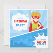 Eenvoudig Kind vult de blanco superheld in Kaart (Voorkant)