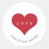 Eenvoudig Kinder klaslokaal Valentijns Ronde Sticker (Voorkant)