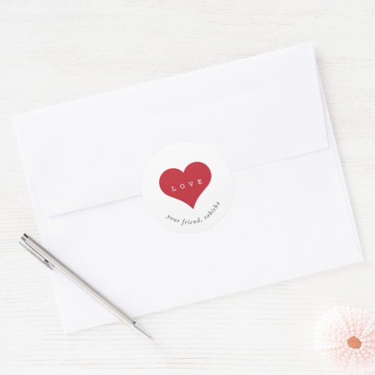 Eenvoudig Kinder klaslokaal Valentijns Ronde Sticker (Envelop)