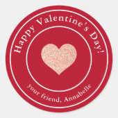 Eenvoudig Kinder klaslokaal Valentijns Ronde Sticker (Voorkant)