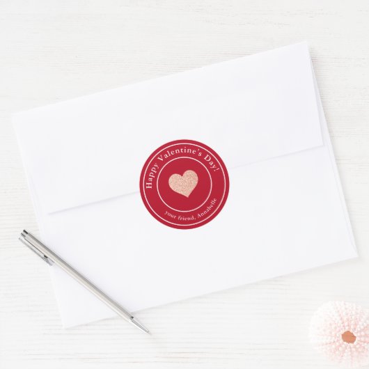Eenvoudig Kinder klaslokaal Valentijns Ronde Sticker (Envelop)