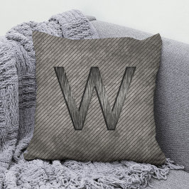 Eenvoudig Klasse Gepersonaliseerd Monogram Antraci Kussen