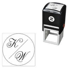Eenvoudig Klasse Minimaal Typografisch Trouwmonogr Zelfinktende Stempel
