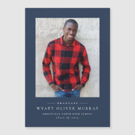 Eenvoudig klassiek afstuderen aankondiging magneet