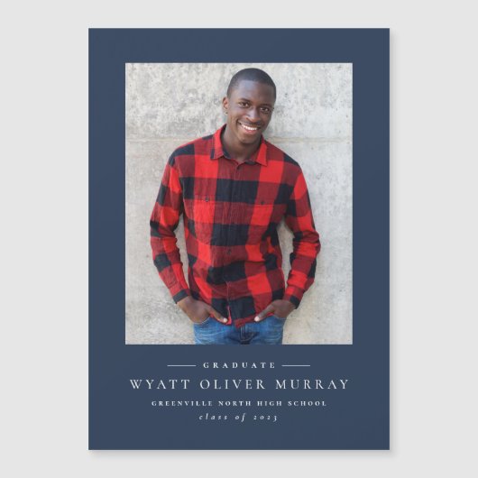 Eenvoudig klassiek afstuderen aankondiging magneet (Voorkant)