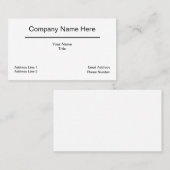 Eenvoudig Klassiek Algemeen bedrijfsontwerp Visitekaartje (Voorkant / Achterkant)