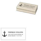 Eenvoudig klassiek anker retouradres | Houten Rubberstempel (Gestempeld)