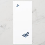 Eenvoudig Klassiek Blauw, White Floral Wedding Men Menu (Achterkant)