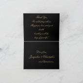 Eenvoudig klassiek chique script Elegant zwart en  Bedankkaart (Binnen)
