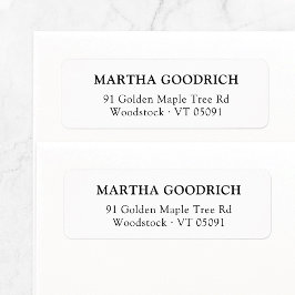 Eenvoudig klassiek elegant 12 retouradres etiket