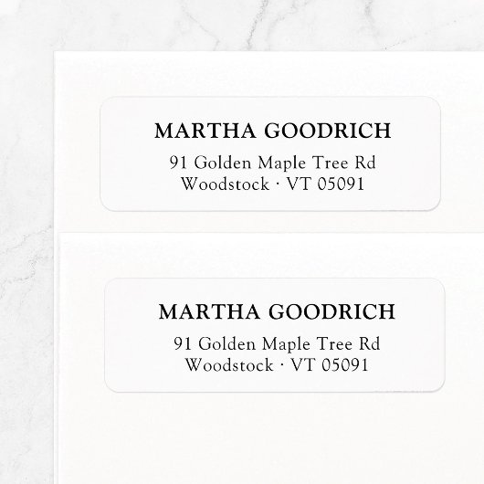 Eenvoudig klassiek elegant 12 retouradres etiket