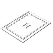 Eenvoudig klassiek Elegant Border Grijs Monogram Notitieboek (Linkerzijde)