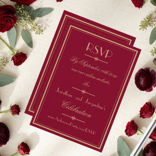 Eenvoudig Klassiek Elegant Gouden Schrift Chic Bur RSVP Kaartje