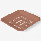 Eenvoudig Klassiek Elegant Monogram op Terracotta Papieren Bordje (Gebogen)