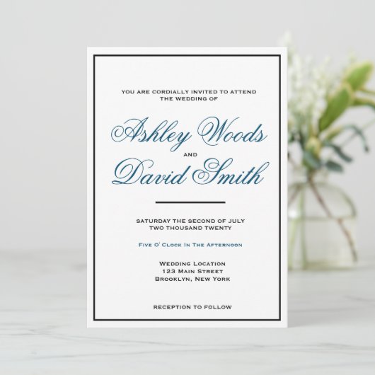 Eenvoudig klassiek Elegant Script Kaart (Staand voorkant)