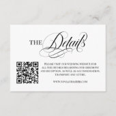 Eenvoudig klassiek elegant script Moderne QR-code Informatiekaartje (Voorkant)