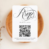 Eenvoudig klassiek elegant script Moderne QR-code RSVP Kaartje