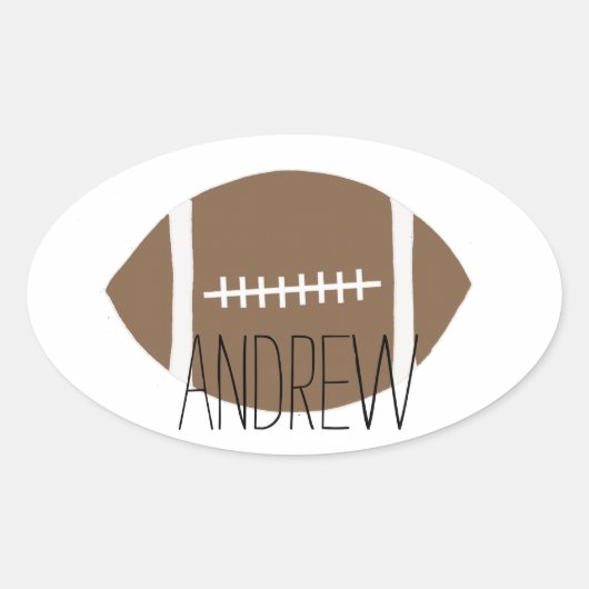 Eenvoudig Klassiek Football Ovale Sticker (Voorkant)