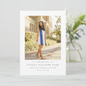 Eenvoudig klassiek foto afstuderen kaart (Staand voorkant)