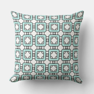 Eenvoudig klassiek geometrisch patroon turquoise m buitenkussen
