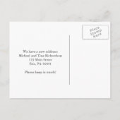 Eenvoudig Klassiek Grijs en Witte Huis Nieuw Adres Aankondigingskaart (Achterkant)
