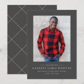 Eenvoudig klassiek grijs fotobericht afstuderen (Voorkant / Achterkant)