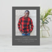 Eenvoudig klassiek grijs fotobericht afstuderen (Staand voorkant)